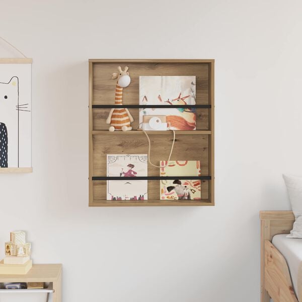 vidaXL Magazine Rack Artisan Oak 60 x 12 x 70 cm Engineered Wood