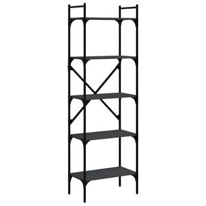 vidaXL Bookcase 5-Tier Black 56x31,5x174 cm Engineered Wood
