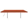 vidaXL Manual Retractable Awning with LED 6x3 m Orange and Brown