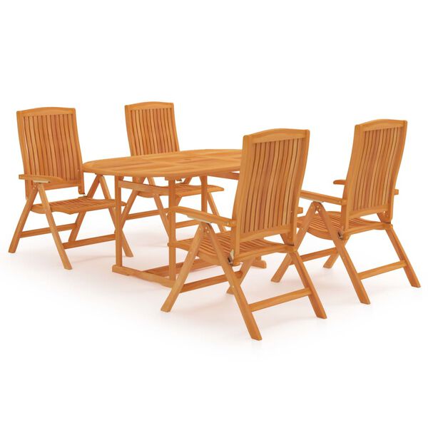 vidaXL 7 Piece Garden Dining Set Solid Teak Wood