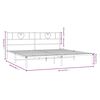 vidaXL Metal Bed Frame without Mattress with Headboard White 183x213cm