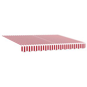vidaXL Retractable Awning Manual Red and White 350 x 250 cm