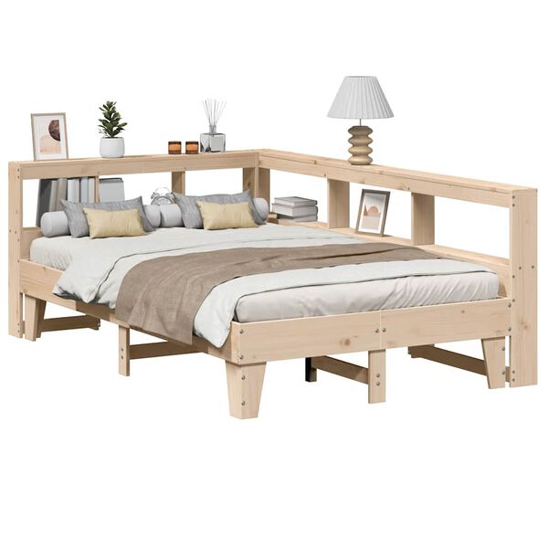 vidaXL Bookcase Bed without Mattress 120x200cm Solid Wood Pine
