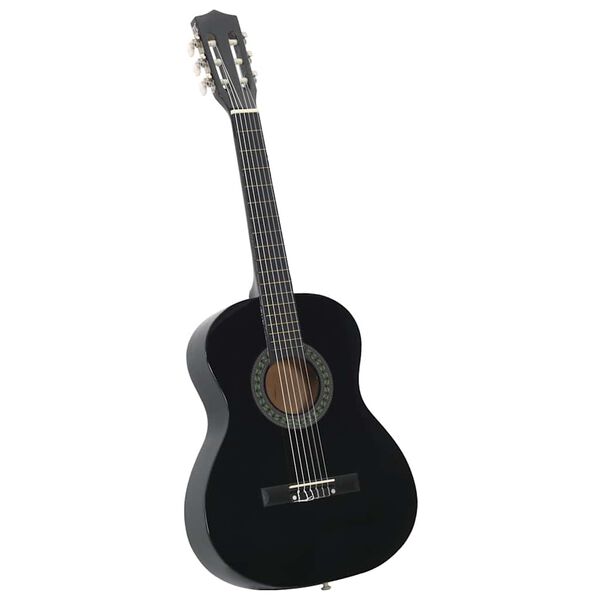 vidaXL Classical Guitar for Beginner and Kids Black 3/4 36"