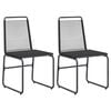 vidaXL Garden Chairs 2 pcs Black 48 x 55 x 89.5 cm Rattan