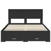 vidaXL Bed Frame with Headboard Black 135 x 190 cm Engineered Wood