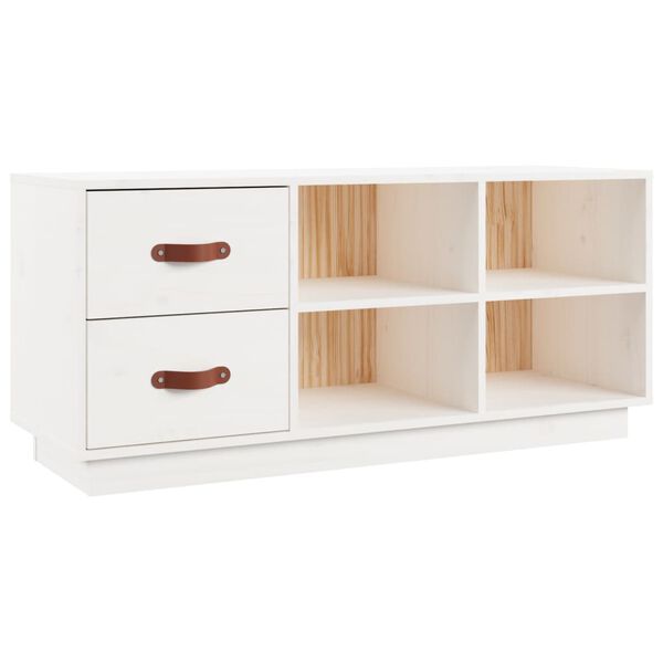 vidaXL Shoe Bench White 100x34x45 cm Solid Wood Pine