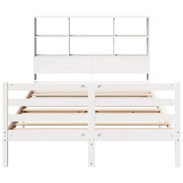 vidaXL Bookcase Bed without Mattress White 120x200 cm Solid Wood Pine