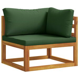 vidaXL Sectional Corner Sofa with Cushions Solid Acacia Wood Natural