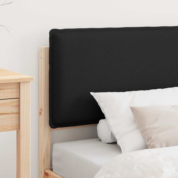vidaXL Bed Frame with Upholstered Headboard Black 75 x 190 cm