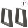 vidaXL Coffee Table Legs V-Shape 2 pcs Anthracite 30x(30-31.3) cm Steel