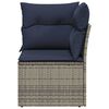 vidaXL Garden Sofa with Cushion Grey 62 x 62 x 69cm Poly Rattan