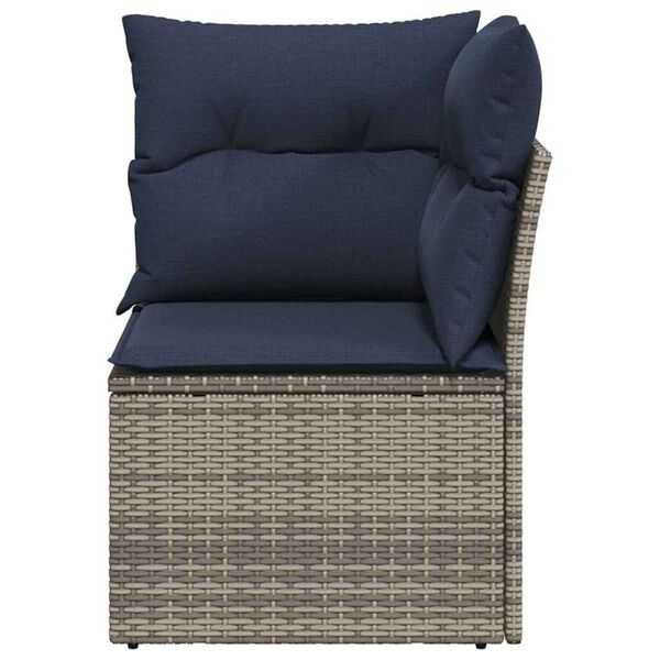 vidaXL Garden Sofa with Cushion Grey 62 x 62 x 69cm Poly Rattan