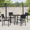 vidaXL Garden Dining Set 5 pcs Black Powder-Coated Steel