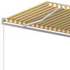 vidaXL Manual Retractable Awning 450x300 cm Yellow and White