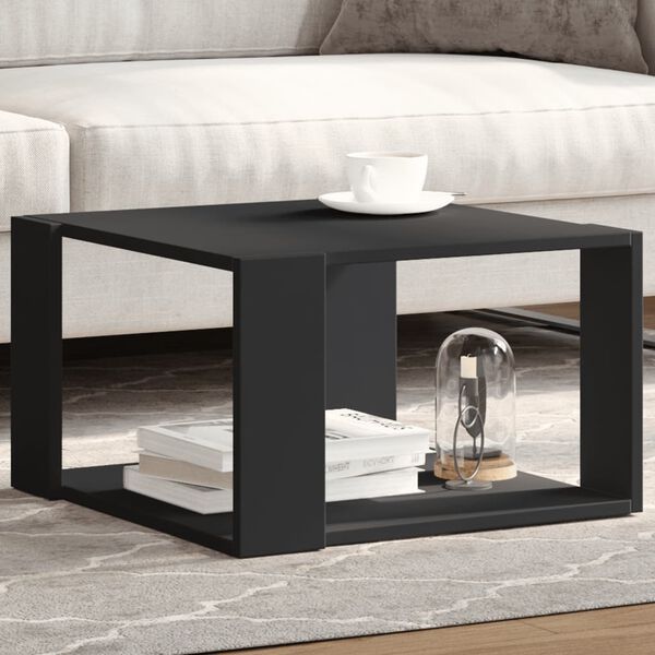 vidaXL Coffee Table Black 51.5x51.5x30 cm Engineered Wood