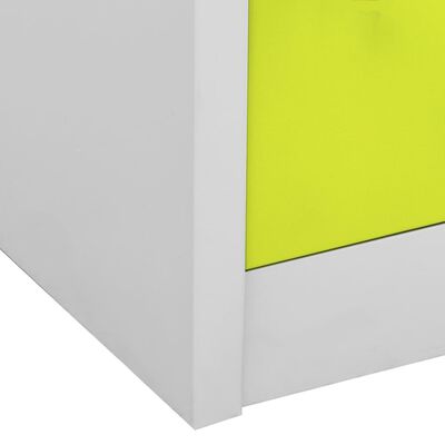 vidaXL Locker Cabinets 5 pcs Light Grey and Green 90x45x92.5 cm Steel