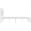 vidaXL Metal Bed Frame without Mattress with Headboard White 150x200cm