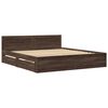 vidaXL Bed Frame with Headboard without Mattress Brown Oak 180x200 cm Super King