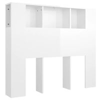 vidaXL Headboard Cabinet High Gloss White 120x18.5x102.5 cm