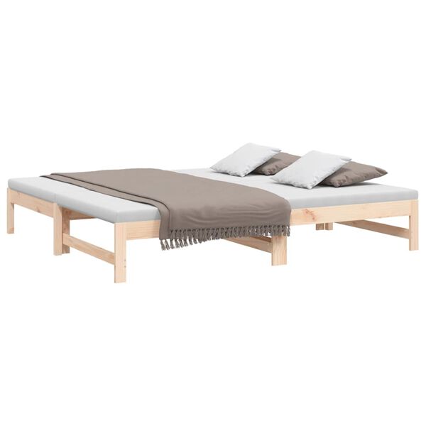 vidaXL Pull-out Day Bed without Mattress 2x(90x190) cm Solid Wood Pine