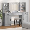 vidaXL Dressing Table Set with Shelf 3 pcs Grey Sonoma Engineered Wood