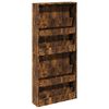 vidaXL Shoe Cabinet with Mirror 4-Layer Smoked Oak 63x17x134 cm