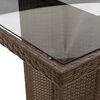 vidaXL Garden Table with Glass Top Brown 240x90x75 cm Poly Rattan