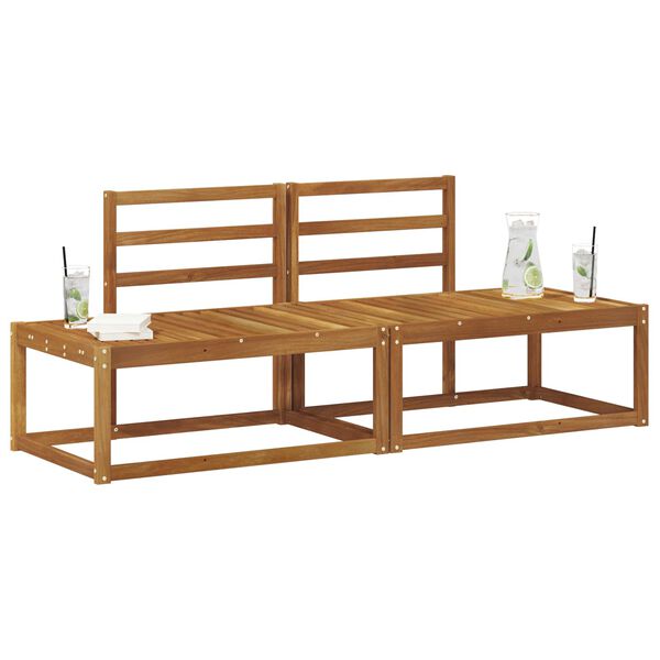 vidaXL Outdoor End Sofa 2 Piece Natural 182.5 x 63 x 73 cm