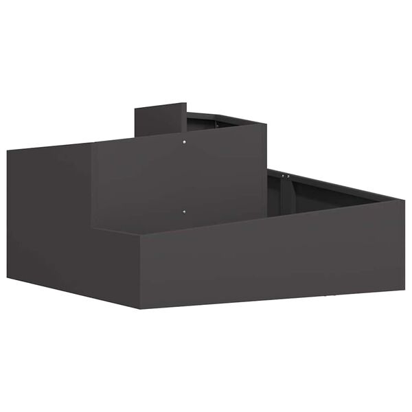 vidaXL Garden Planter Black 80 x 80 x 50 cm Cold-rolled Steel
