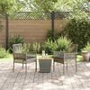 vidaXL Garden Bistro Set 3 pcs Grey Poly rattan
