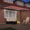vidaXL Retractable Awning Manual Red and white 350 x 250 cm Fabric