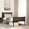vidaXL Metal Bed Frame without Mattress Brown Oak 90x190 cm Single