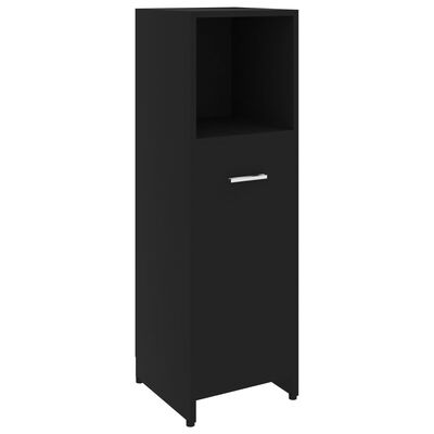 vidaXL Bathroom Cabinet Black 30x30x95 cm Chipboard