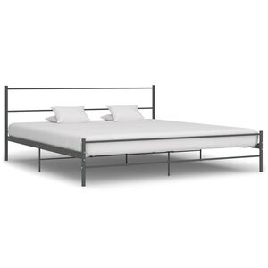 vidaXL Bed Frame without Mattress Grey Metal 180x200 cm