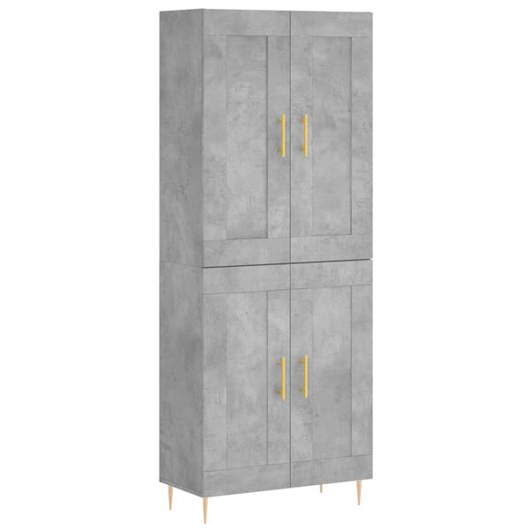 vidaXL Highboard Concrete Grey 69.5x34x180 cm Engineered Wood