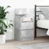 vidaXL Bedside Cabinet with 2 Drawers Concrete Grey 38x34x80 cm