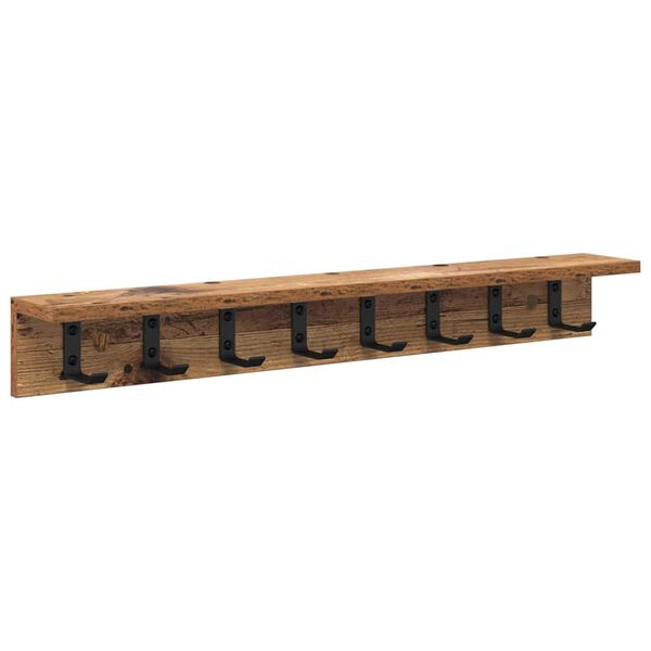 vidaXL Wall-Mounted Coat Rack with Shelf Old wood 80 x 10.5 x 10.5 cm