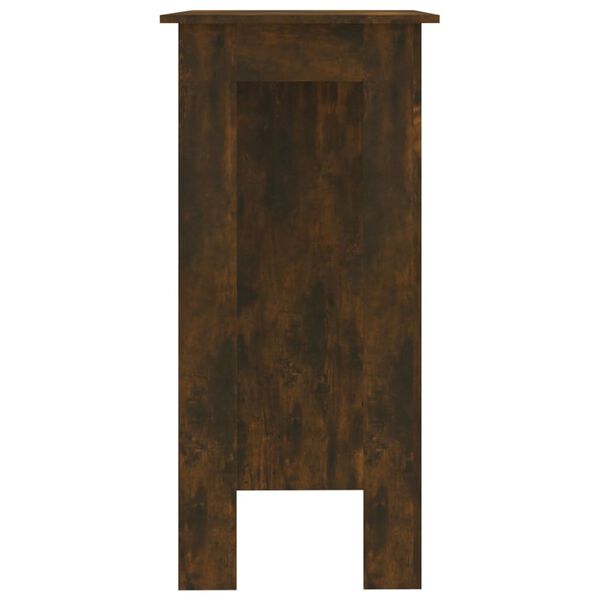 vidaXL Bar Table with Shelf Smoked Oak 102x50x103.5 cm Engineered Wood