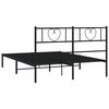 vidaXL Metal Bed Frame without Mattress with Headboard Black 140x190cm