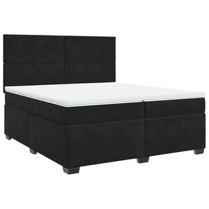 vidaXL Box Spring Bed with Mattress Black 200x200 cm Velvet