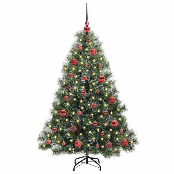 vidaXL Artificial Christmas Tree with 150 LEDs Green 150 cm PE and PVC