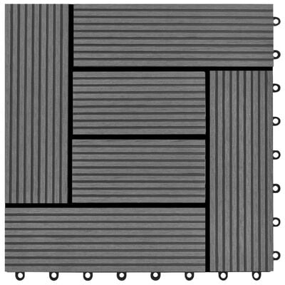 vidaXL 22 pcs Decking Tiles 30x30 cm 2 sqm WPC Grey