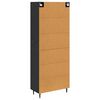 vidaXL Highboard with Drawer 2 pcs Black Oak Engineered Wood and Glass