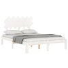vidaXL Bed Frame without Mattress White Small Double Solid Wood Pine