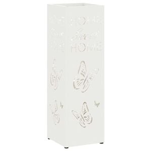 vidaXL Rain Umbrella Stand White 15.5 x 15.5 x 49 cm Steel