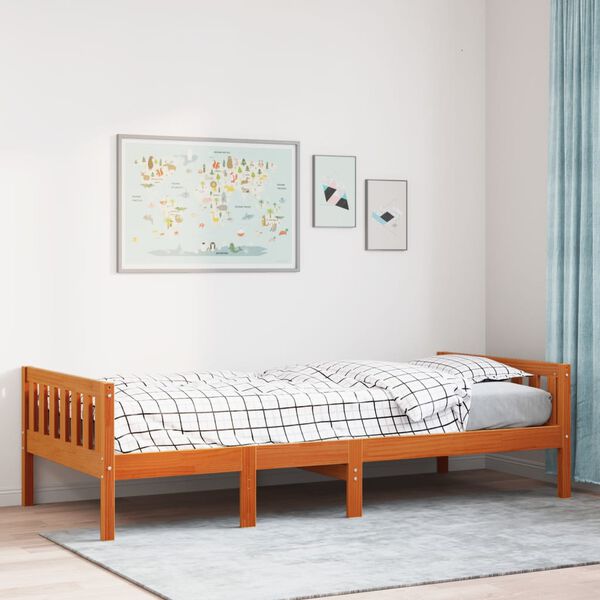 vidaXL Children's Bed without Mattress Wax Brown 90x200 cm Solid Wood Pine