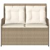 vidaXL Garden Bench Beige Poly Rattan