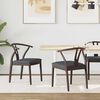 vidaXL Dining Chair 2 pcs Light Brown and Black Solid Rubber Wood
