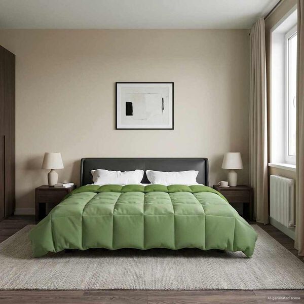 vidaXL Summer Duvet Quilted Green 200 x 240 cm Microfiber